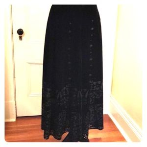 Sequin Burnout Velvet Skirt